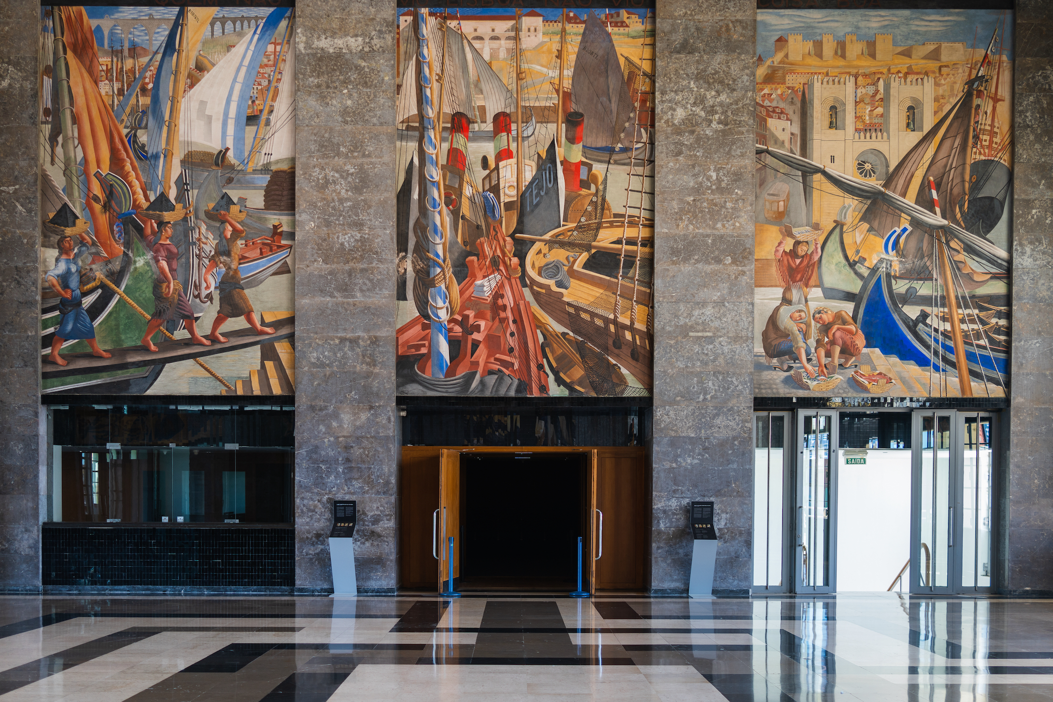 Closeup Maritime Station Mural in Lisbon