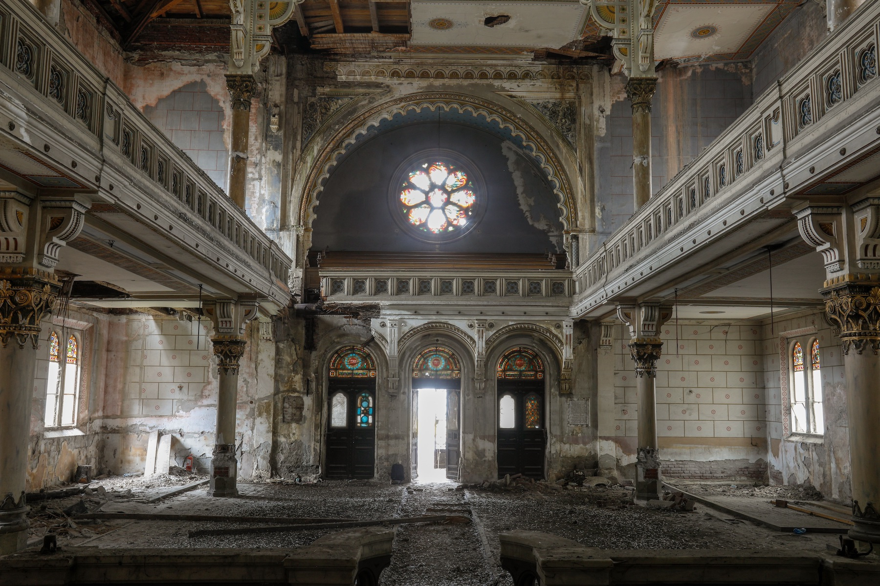 Interior view of the Fabric Synagogue, 2020.